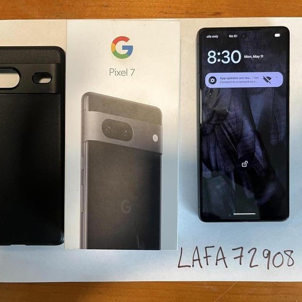 Google Pixel 7 - T-Mobile, 128 GB, Obsidian, 8 GB, GVU6C, Sub-6 5G