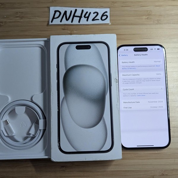 Apple iPhone 15 - AT&T, 128 GB, Black, A2846