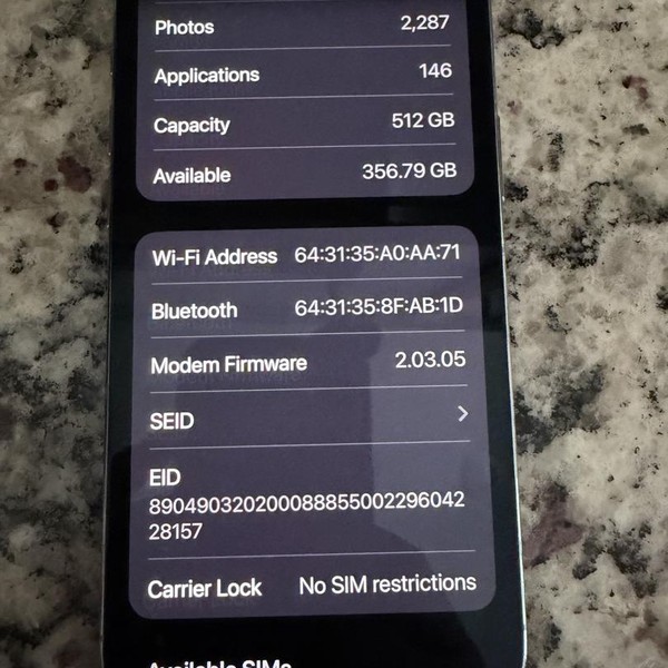 Apple iPhone Air - Unlocked, 512 GB, Sky Blue, A3260