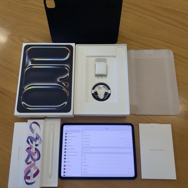 Apple iPad Pro 11 inch (M4) 2024 - Wi-Fi, 256 GB, Black, 8 GB, A2836, Standard Glass