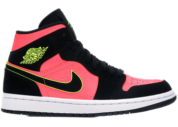 Jordan 1 Mid Black Hot Punch (Women's) for sale