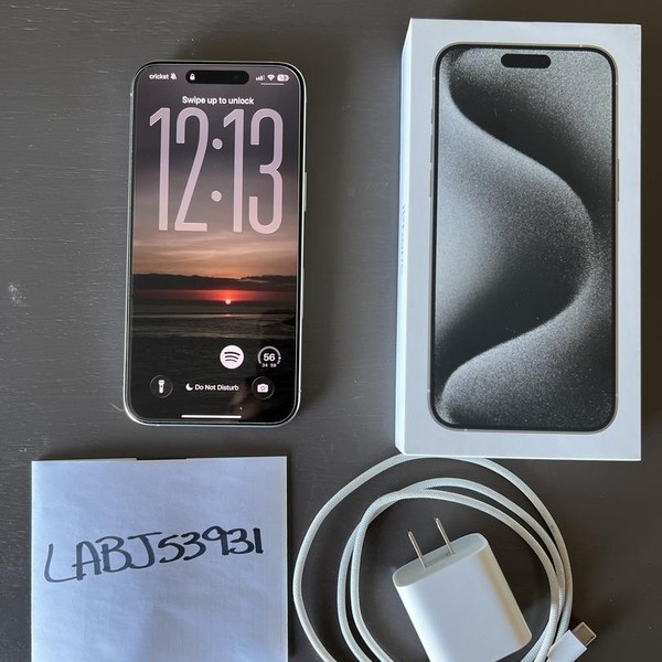 Apple iPhone 15 Pro Max - Unlocked, 256 GB, White, A2849