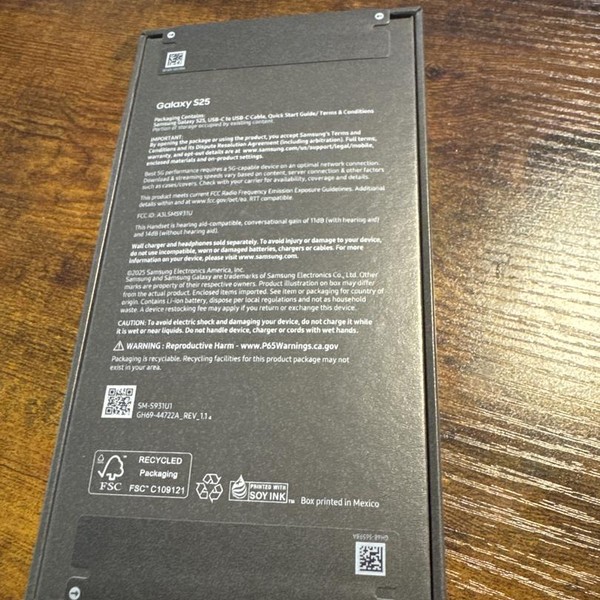 Samsung Galaxy S25 - Unlocked, 128 GB, Silver Shadow, 12 GB, SM-S931U1