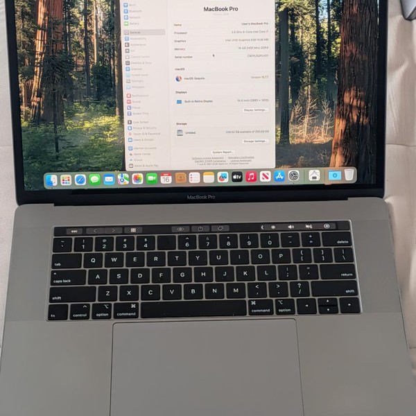 MacBook Pro 2019 - 15 inch - 256 GB, Gray, 16 GB, Intel Core i7