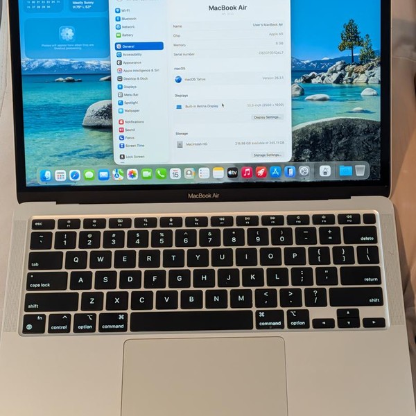 MacBook Air 2020 - 13 inch - 256 GB, Silver, 8 GB, Apple M1