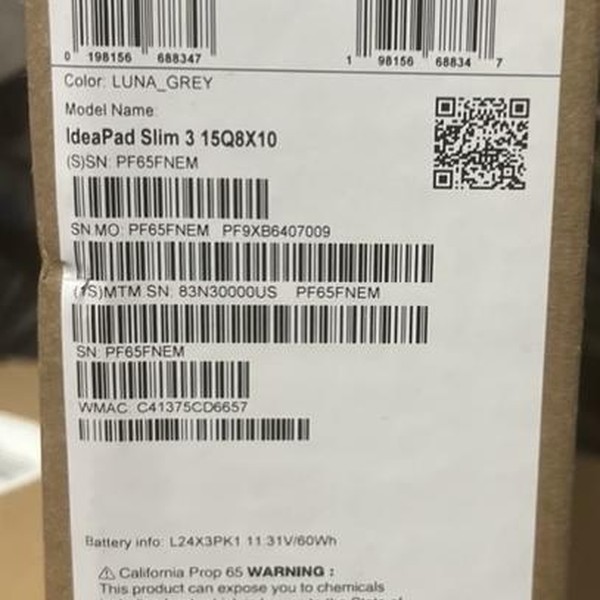Lenovo IdeaPad Slim 3 (15Q8X10) - 256 GB, Gray, 16 GB, Snapdragon X, FHD+ Plus