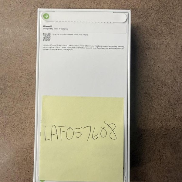 Apple iPhone 15 - AT&T, 128 GB, Black, A2846