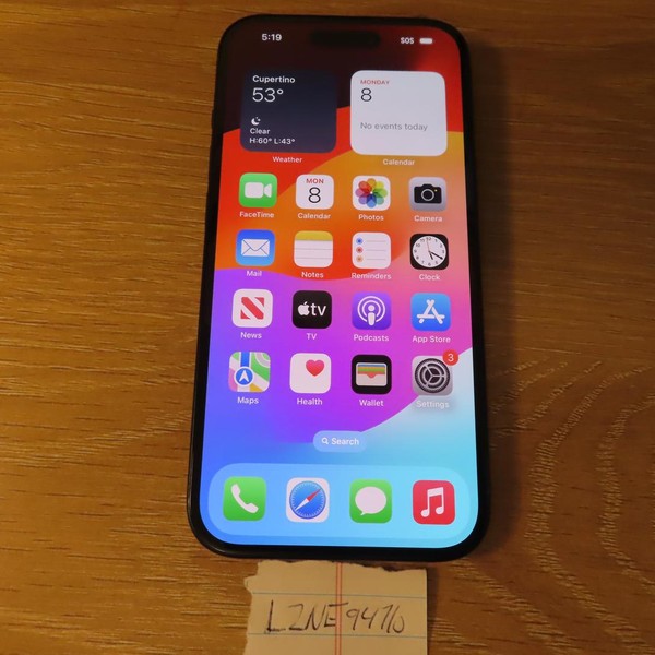 Apple iPhone 15 - T-Mobile, 128 GB, Black, A2846