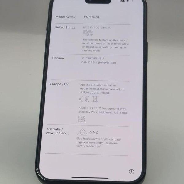 Apple iPhone 15 Plus - Unlocked, 128 GB, Black, A2847