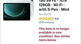New
													Samsung Galaxy Tab S9 FE - Wi-Fi, Mint, 128 GB, 6 GB, photo 6 of 6