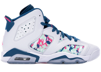 Jordan 6 Retro White Laser Fuchsia Green Abyss (GS) for sale