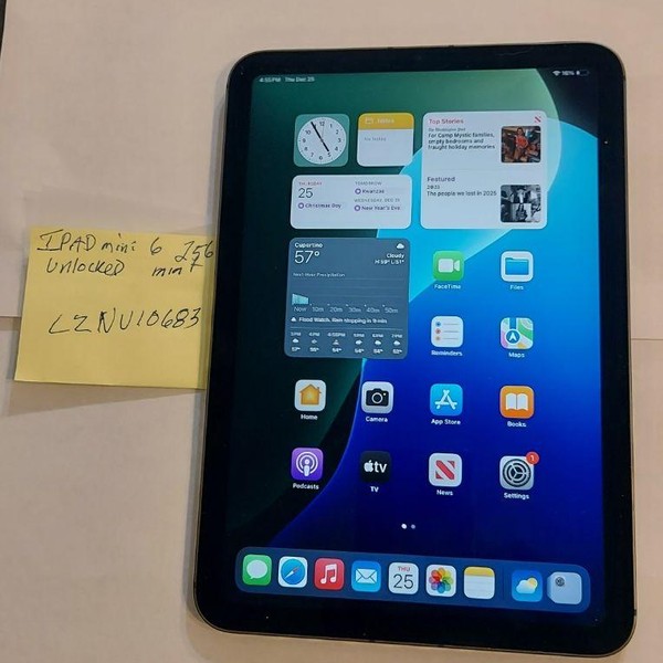 Apple iPad Mini 6th Gen - Unlocked, 256 GB, Gray, A2568