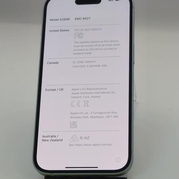 Apple iPhone 15 - AT&T, 128 GB, Blue, A2846