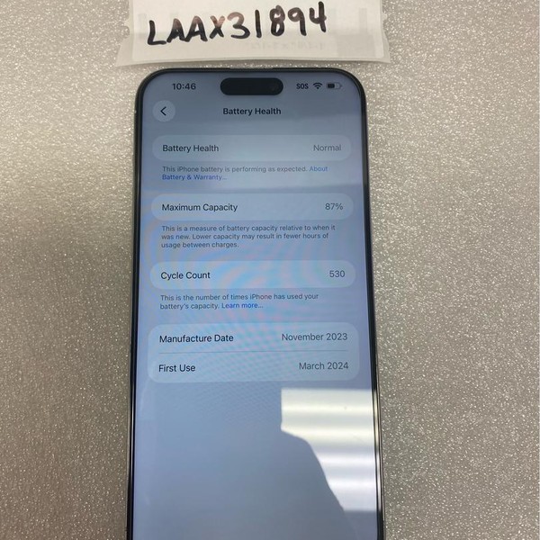 Apple iPhone 15 Pro Max - Unlocked, White, 512 GB, A2849