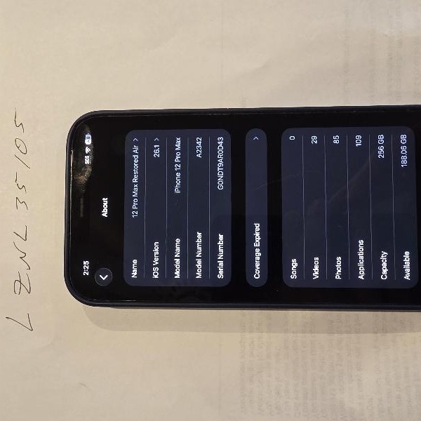 Apple iPhone 12 Pro Max - Unlocked, 256 GB, Graphite, A2342