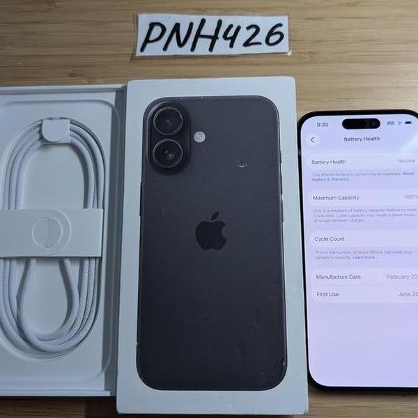 Apple iPhone 16 - AT&T, 128 GB, Black, A3081