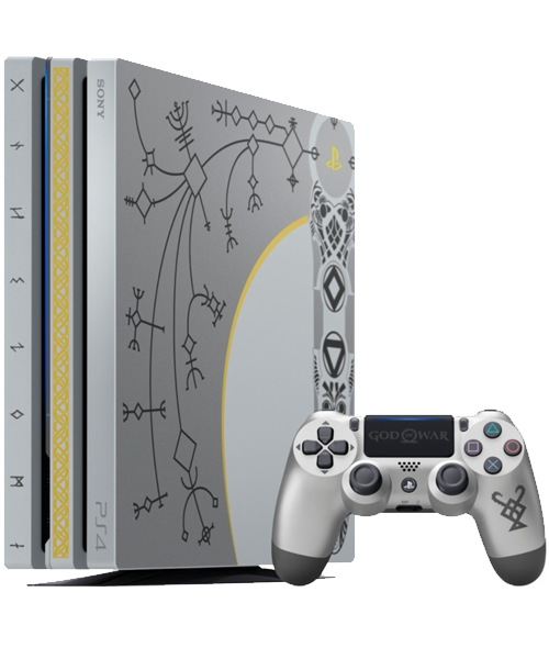 PlayStation 4 Pro - 1 TB, White & Black, God of War