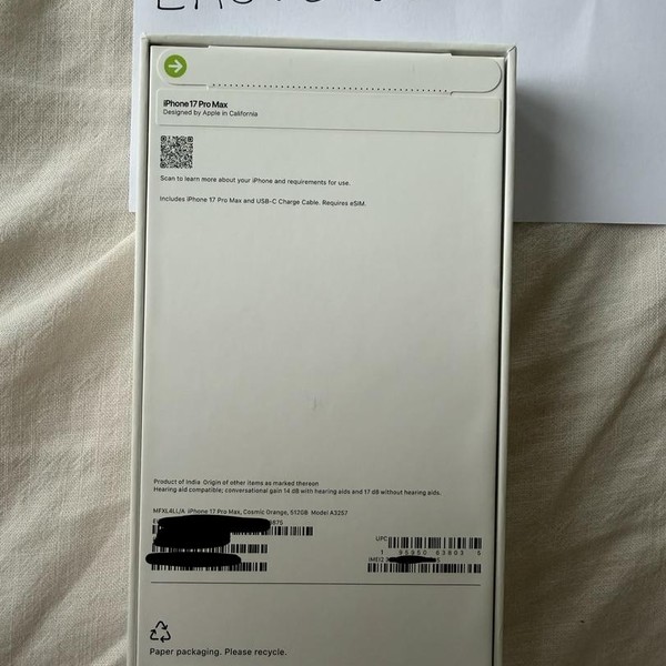 Apple iPhone 17 Pro Max - Unlocked, 512 GB, Cosmic Orange, A3257