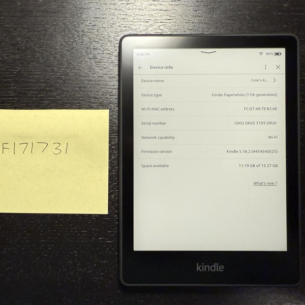 Amazon Kindle Paperwhite 11th Gen 2021 - Amazon, 16 GB, Black