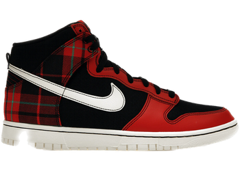 Nike Dunk High SE Tartan Plaid Black University Red for sale