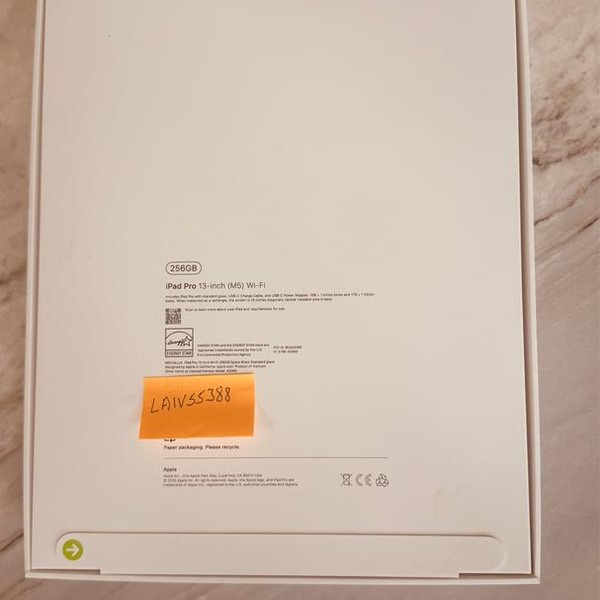 Apple iPad Pro 13 inch (M5) 2025 - Wi-Fi, 256 GB, Space Black, Apple M5 9-Core, A3360, Standard Glass