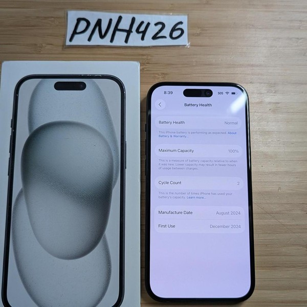 Apple iPhone 15 - Unlocked, 128 GB, Black, A2846