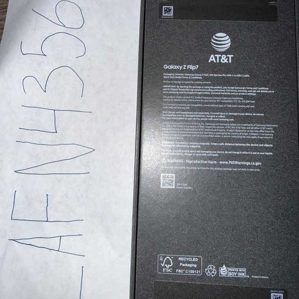 Samsung Galaxy Z Flip7 - AT&T, 256 GB, Jet Black, 12 GB, SM-F766U
