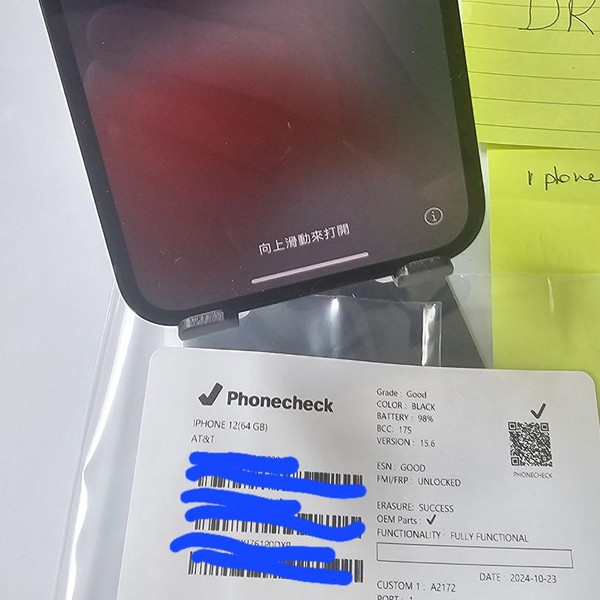 Apple iPhone 12 - AT&T, 64 GB, Black, A2172