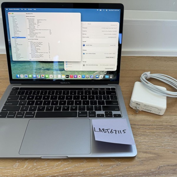 MacBook Pro 2020 - 13 inch - 512 GB, Gray, 16 GB, Intel Core i7