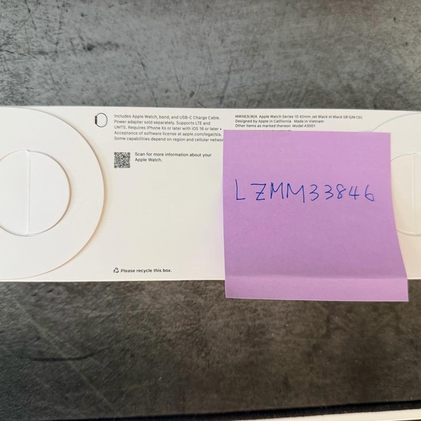 Apple Watch Series 10 42mm - Unlocked, Black, A3001 - Cellular, Aluminum