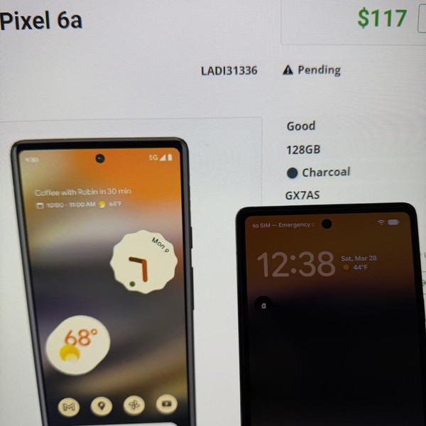 Google Pixel 6a - Unlocked, 128 GB, Charcoal, 6 GB, GX7AS