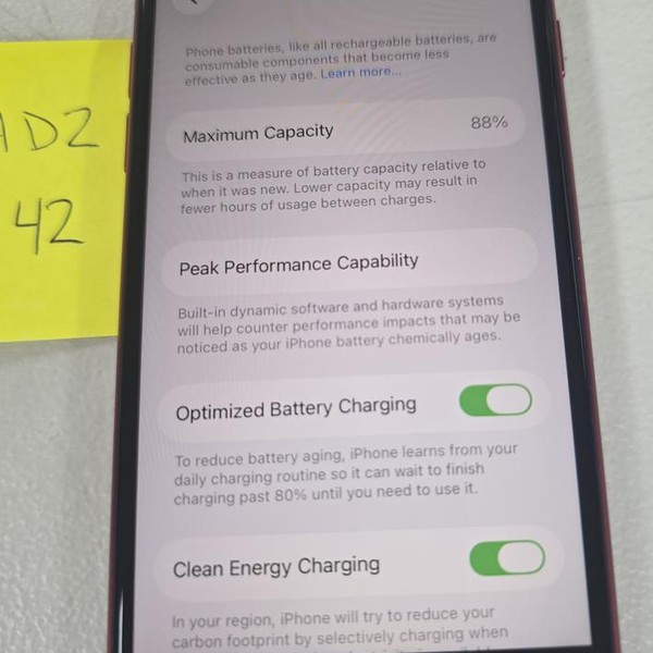 Apple iPhone SE 3rd Gen 2022 - Unlocked, 128 GB, Red, A2595