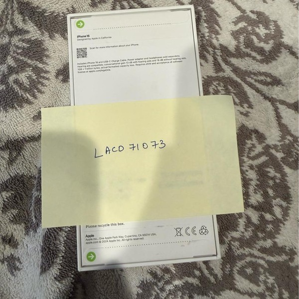 Apple iPhone 16 - Unlocked, 128 GB, Black, A3081