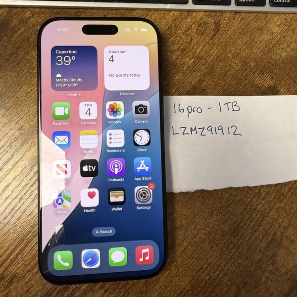 Apple iPhone 16 Pro - Unlocked, 1 TB, Black, A3083