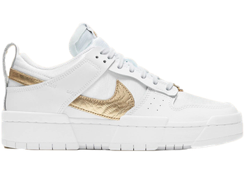 Nike Dunk Low Disrupt White Metallic Gold (Women's) for sale