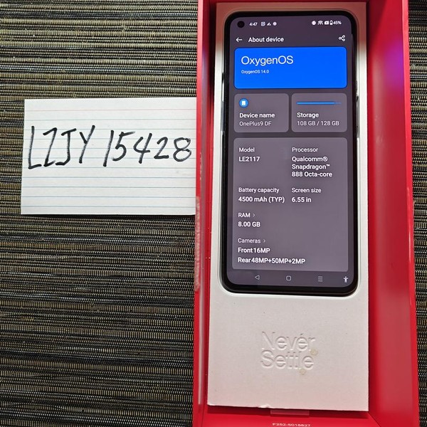 OnePlus 9 5G - T-Mobile, 128 GB, Black, 8 GB, LE2117