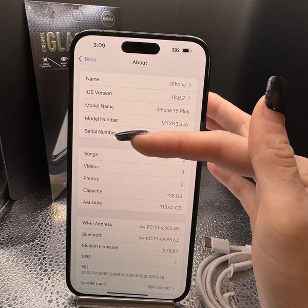 Apple iPhone 15 - Spectrum, 128 GB, Black, A2846