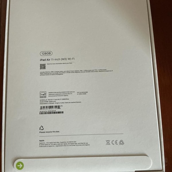 Apple iPad Air 11 inch (M3) 2025 - Wi-Fi, 128 GB, Blue, A3266