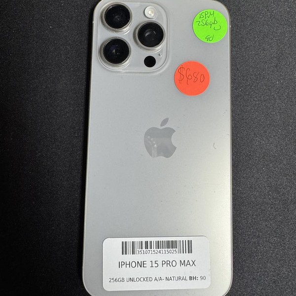 Apple iPhone 15 Pro Max - Unlocked, 256 GB, Natural, A2849