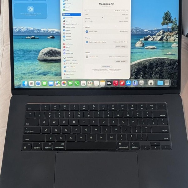 MacBook Air 2023 (M2) - 15 inch - 256 GB, Midnight, 8 GB, Apple M2