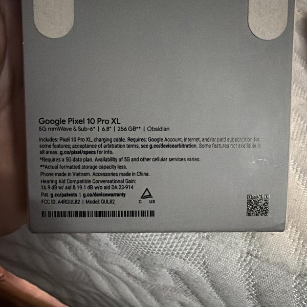 Google Pixel 10 Pro XL - Unlocked, 256 GB, Obsidian, GUL82