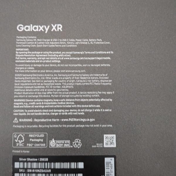 Samsung Galaxy XR - 256 GB, Silver Shadow