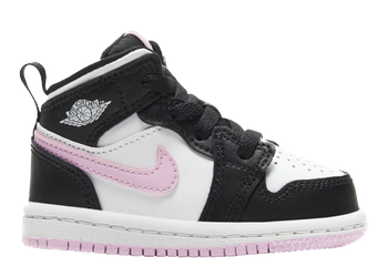 Jordan 1 Mid Black White Light Pink (TD) for sale