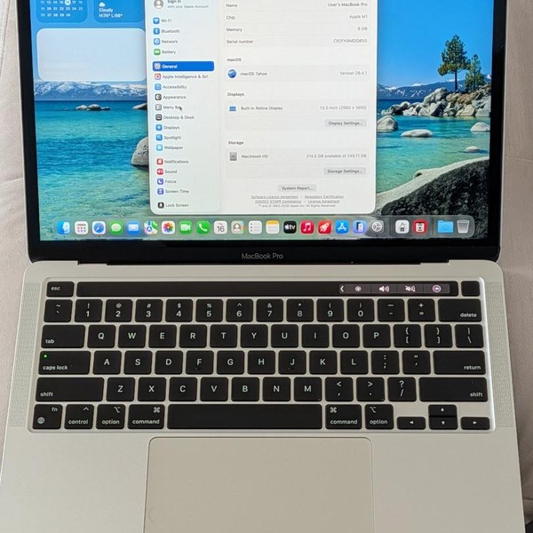 MacBook Pro 2020 - 13 inch - 256 GB, Silver, 8 GB, Apple M1
