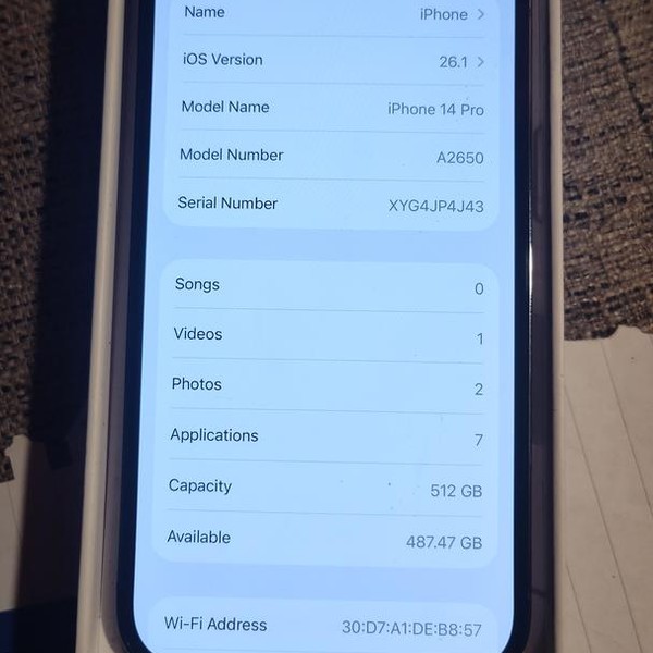 Apple iPhone 14 Pro - Verizon, 512 GB, Purple, A2650