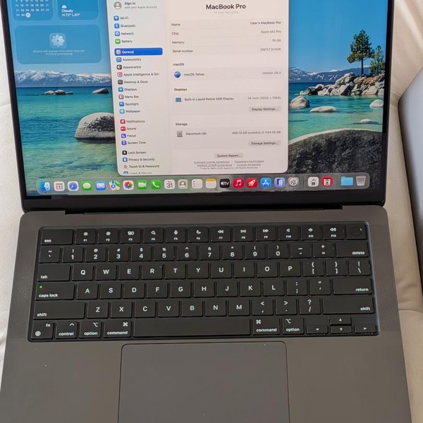 MacBook Pro Late 2023 (M3) - 14 inch - 512 GB, Black, 18 GB, Apple M3 Pro 11-core, 14-core GPU