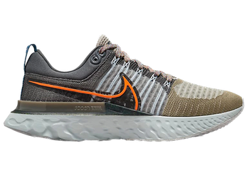 Nike React Infinity Run Flyknit 2 Light Bone Grey Orange for sale
