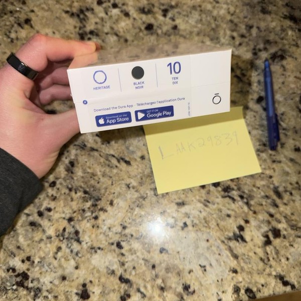 Oura Ring Gen 3 - Black, Size 10, Heritage