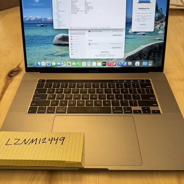 MacBook Pro 2019 - 16 inch - 1 TB, Gray, 32 GB, Intel Core i9