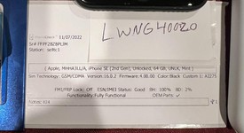 Mint
													Apple iPhone SE 2nd Gen 2020 - Unlocked, Black, 64 GB, A2275, photo 2 of 8